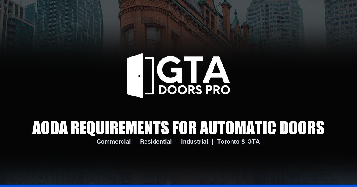 AODA-compliant automatic door entrance at a Toronto commercial building